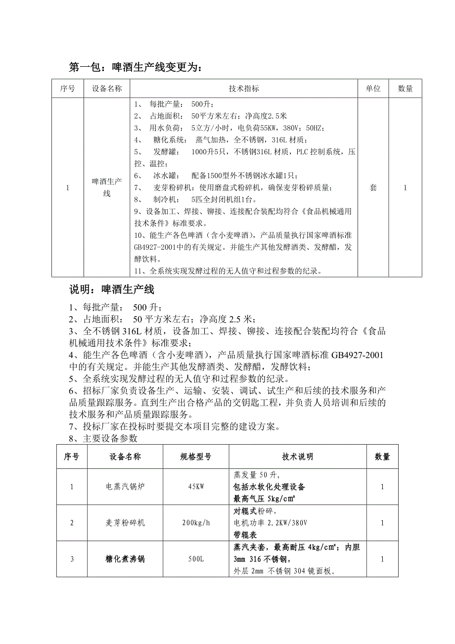 第一包：啤酒生产线变更为：.doc_第1页