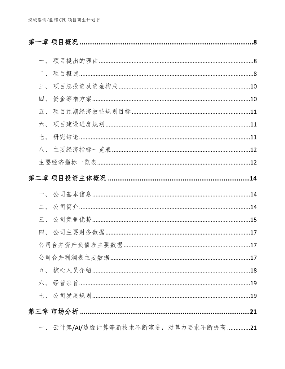 盘锦CPU项目商业计划书_第3页