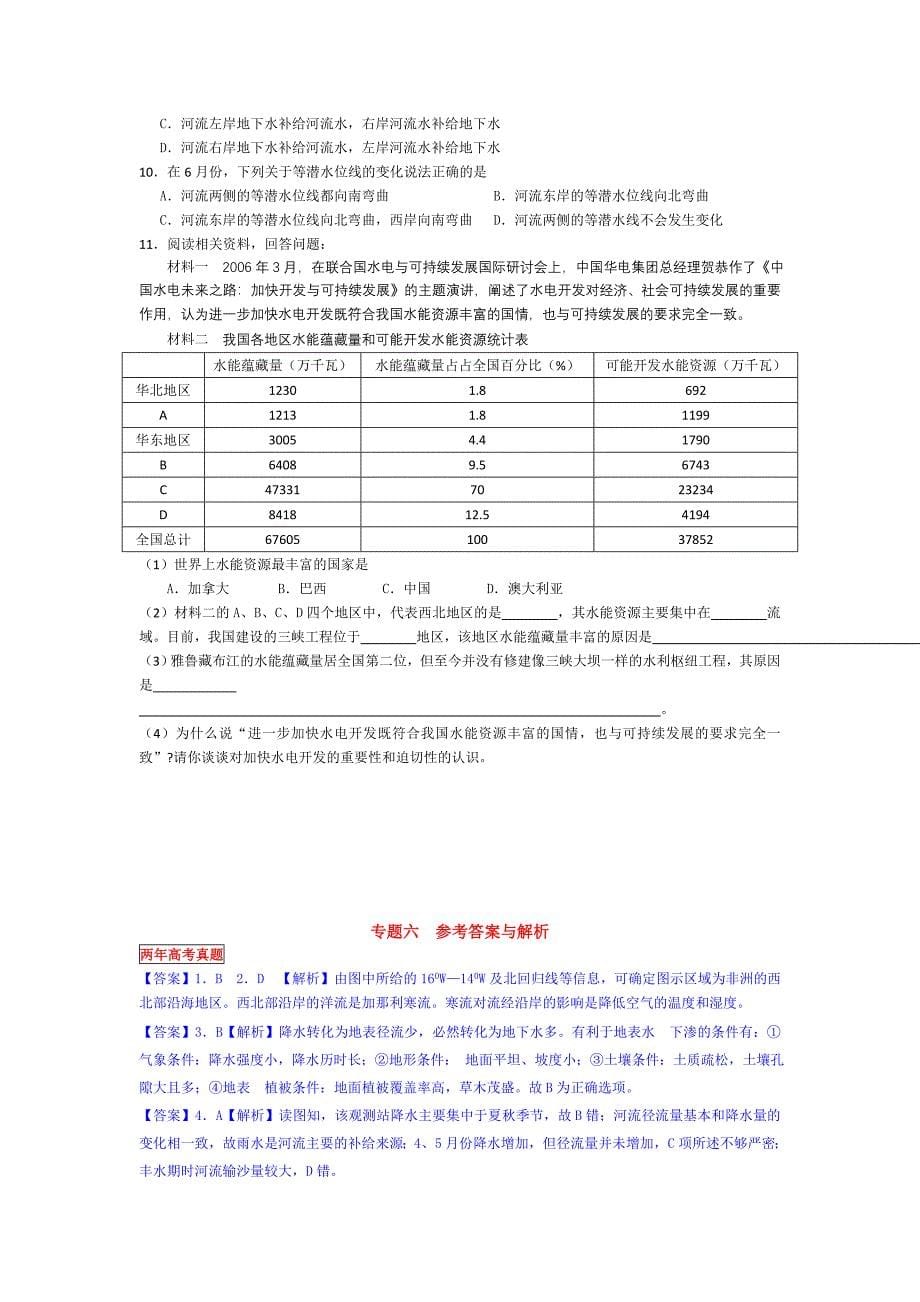 2011届高考地理二轮复习 专题06：水圈与水循环_第5页