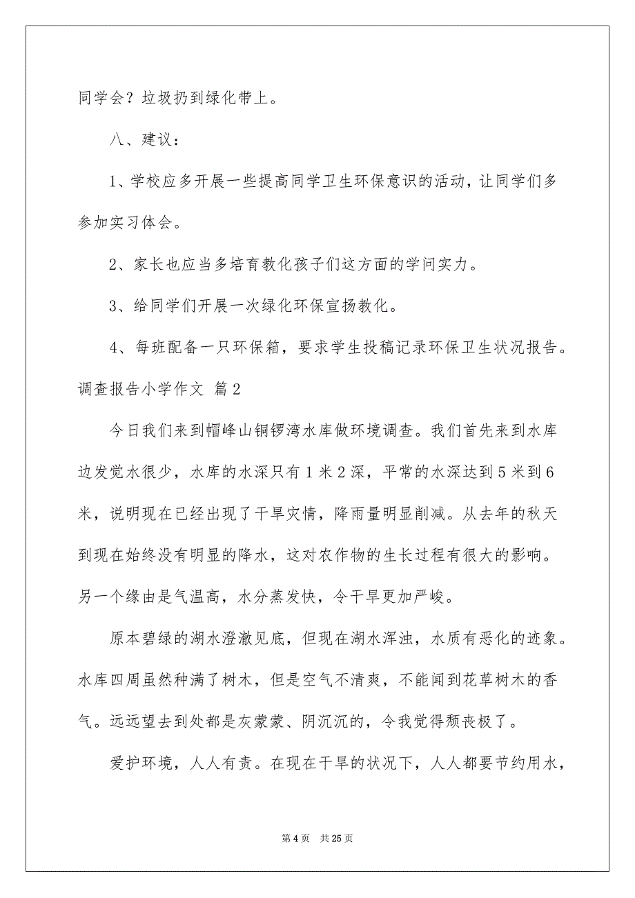 好用的调查报告小学作文集合五篇_第4页