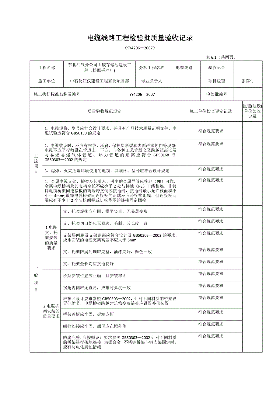 电路工程检验批质量验收记录实用文档_第2页