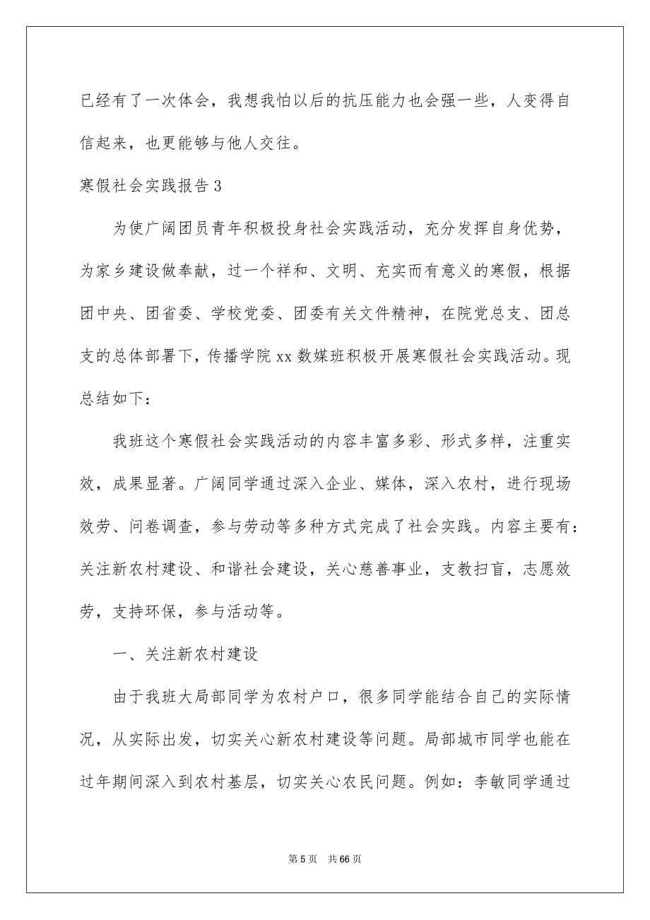 2023年寒假社会实践报告集锦15篇.docx_第5页