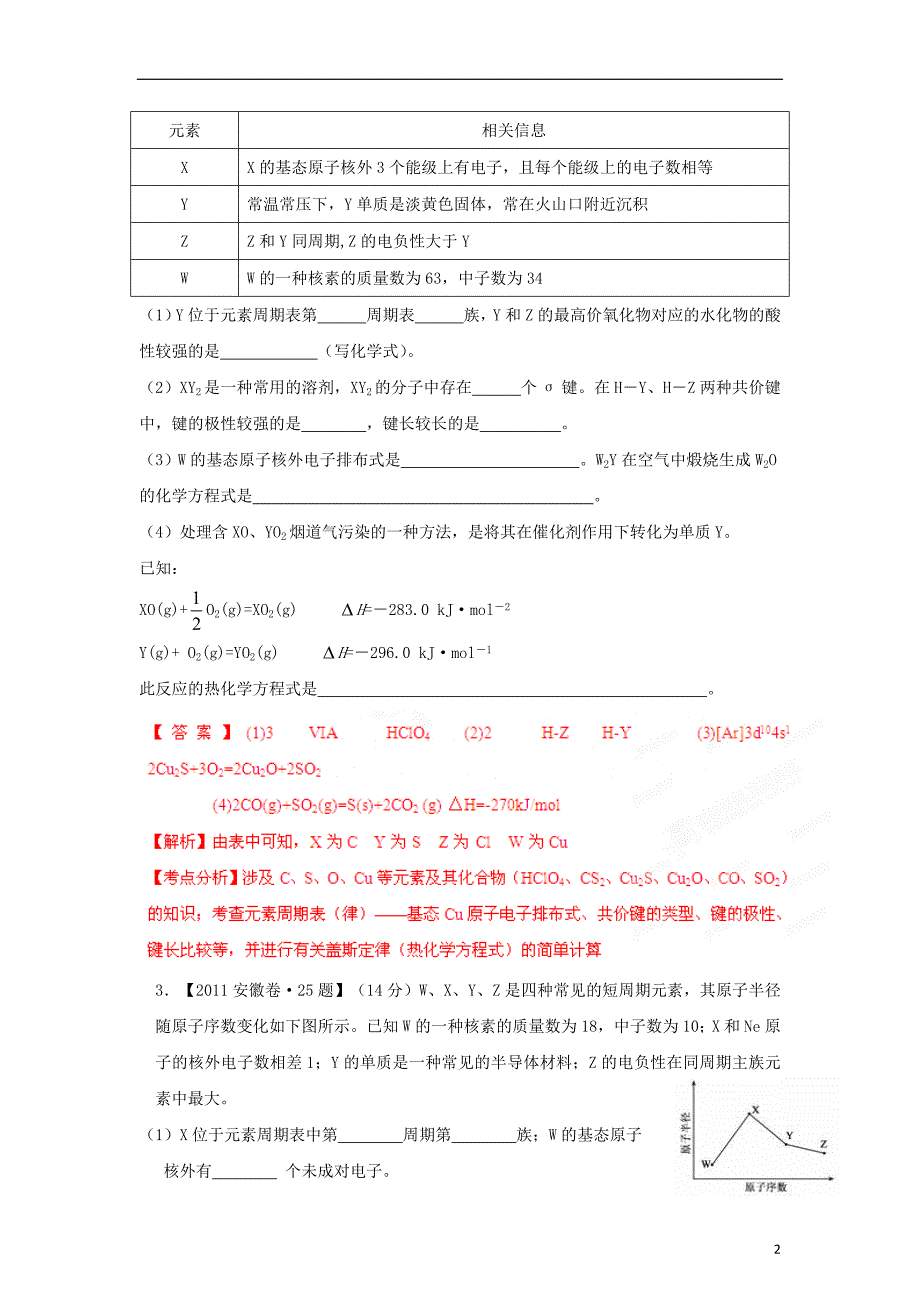 安徽省高考化学二轮复习资料题型考点详析专题08物质结构教师版_第2页