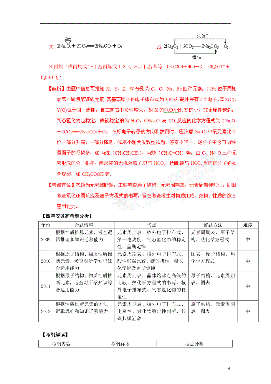 安徽省高考化学二轮复习资料题型考点详析专题08物质结构教师版_第4页