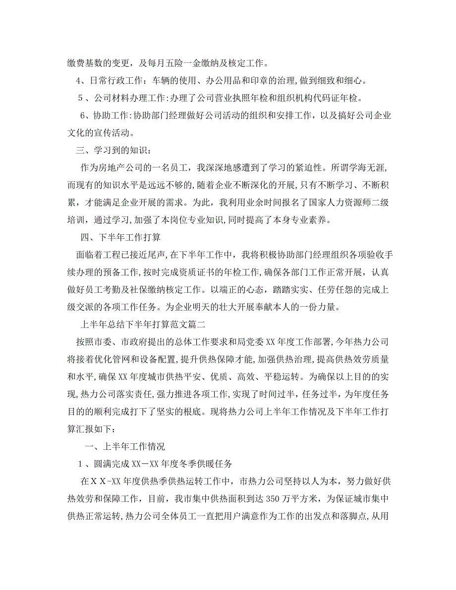 工作总结格式总结下半年计划范文_第2页