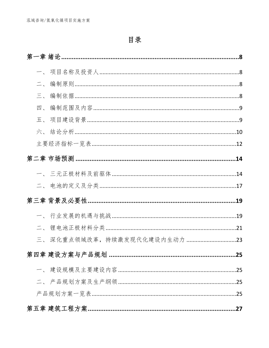 氢氧化镍项目实施方案_范文参考_第2页