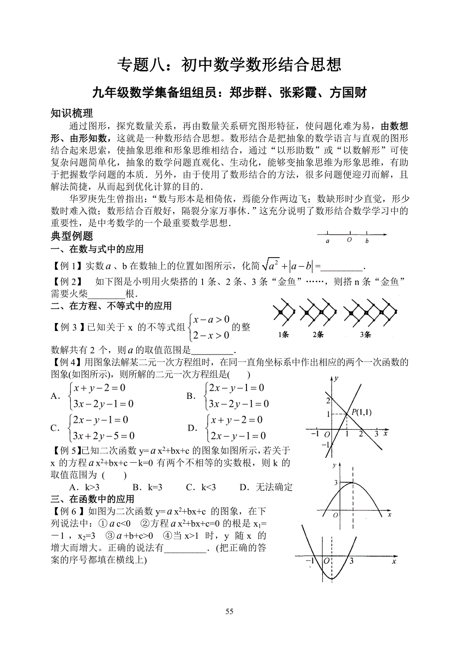 专题八初中数学数形结合思想_第1页