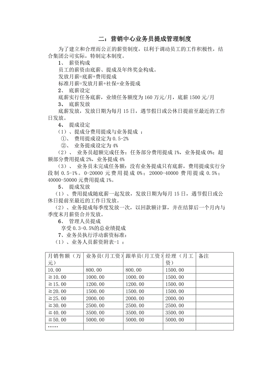 集团公司薪资业务提成管理制度_第4页