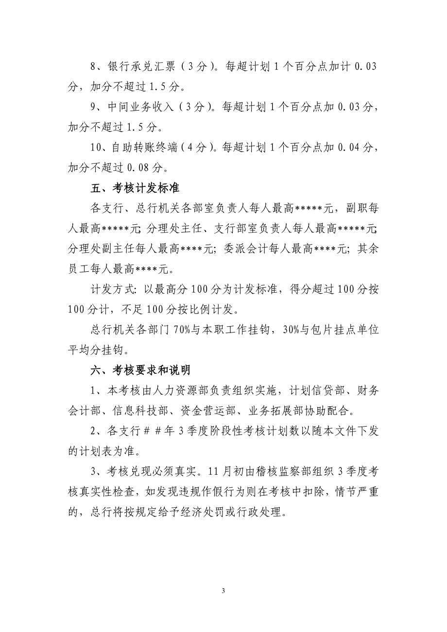 农村商业银行三季度阶段性考核方案_第3页