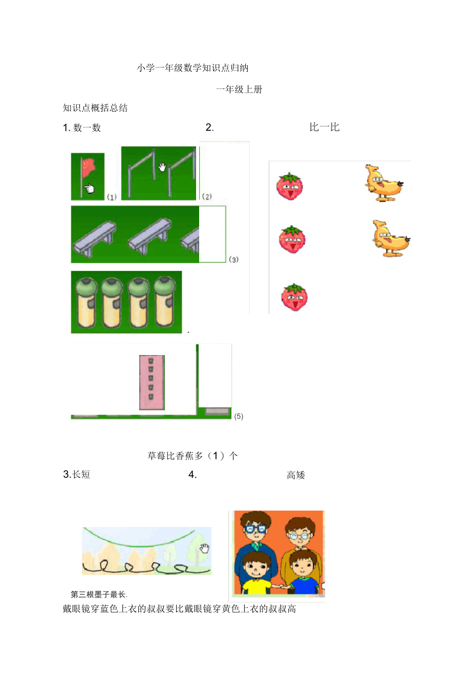 小学一至六年级数学知识点归纳(大全)_第1页