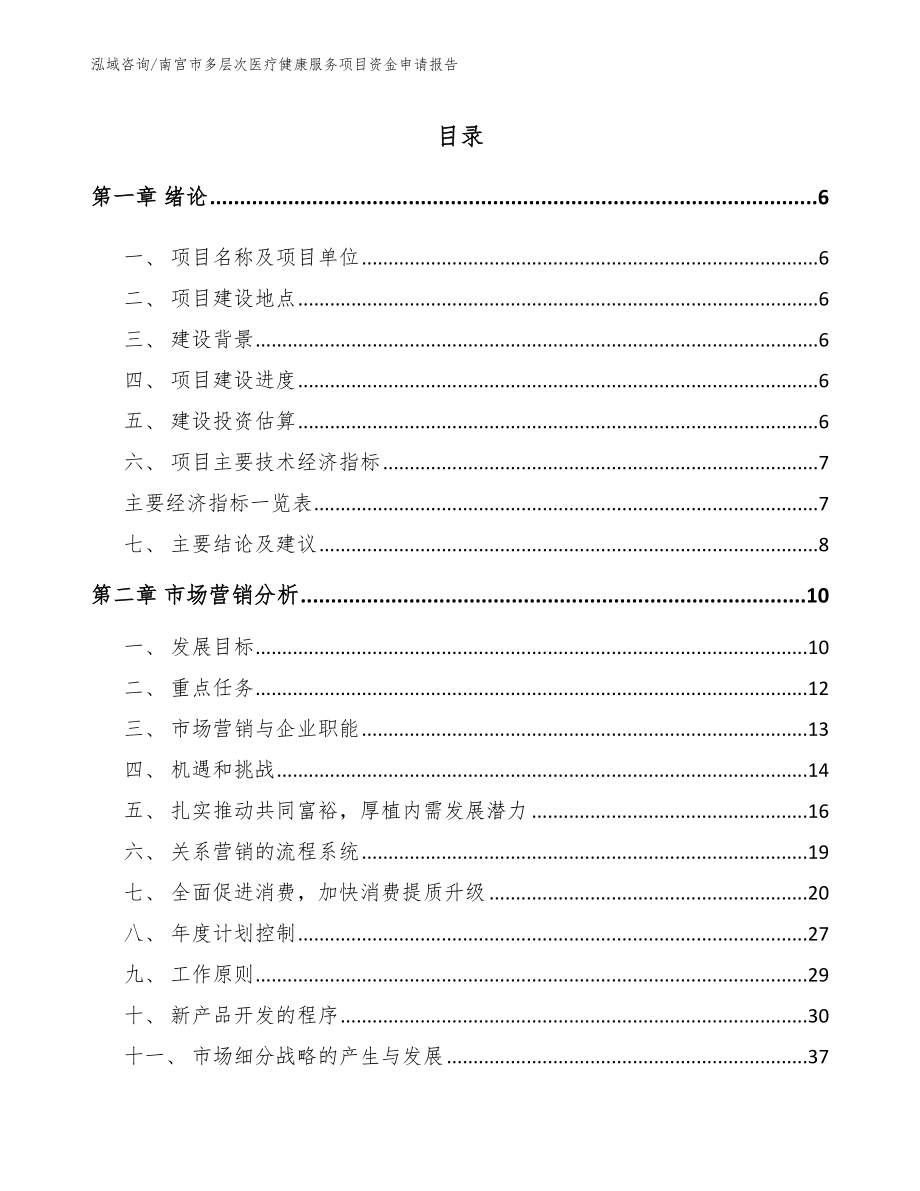 南宫市多层次医疗健康服务项目资金申请报告_范文模板_第2页