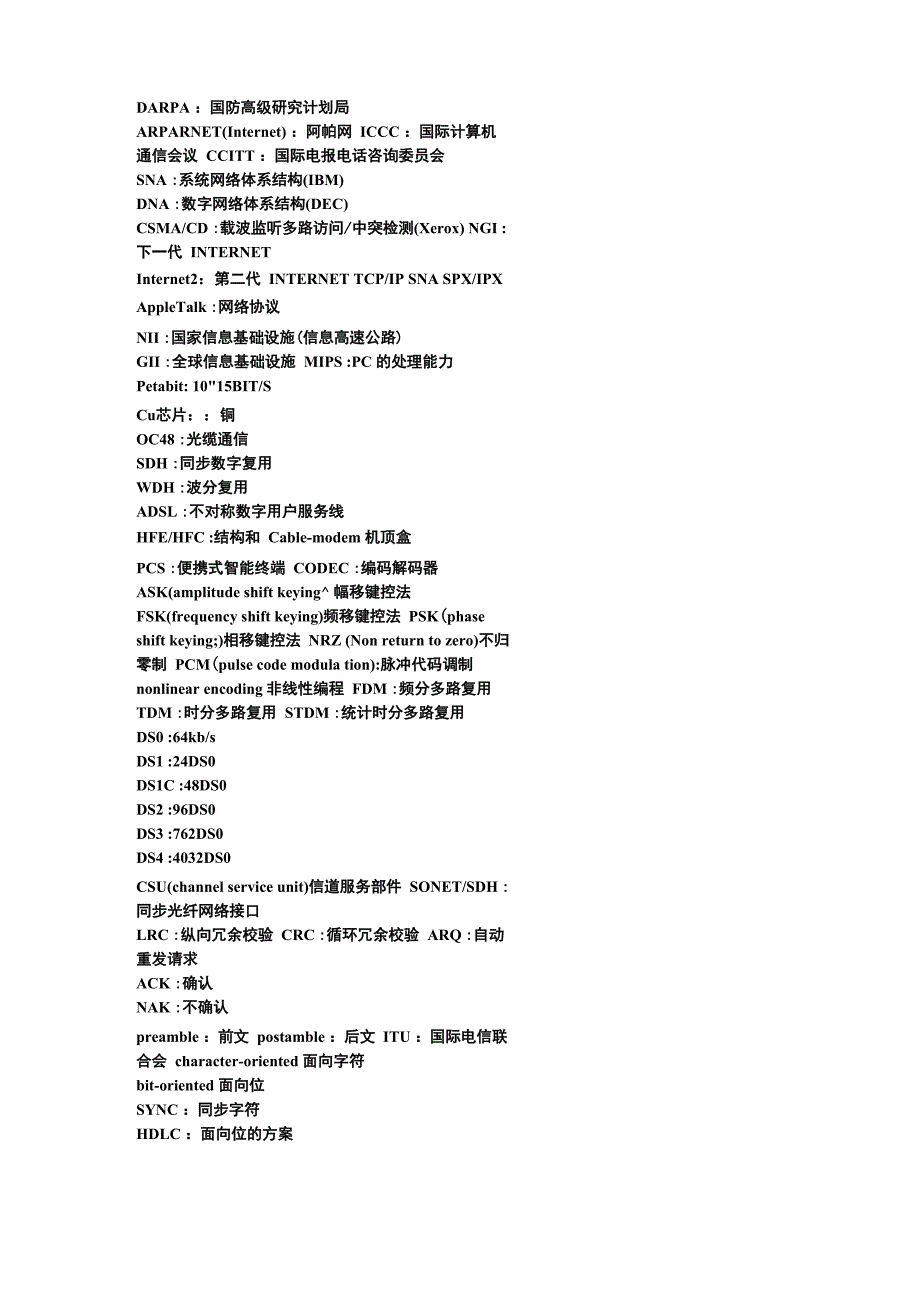 网络中常用简称(在网络中常用的一些英文缩写及解释)_第1页