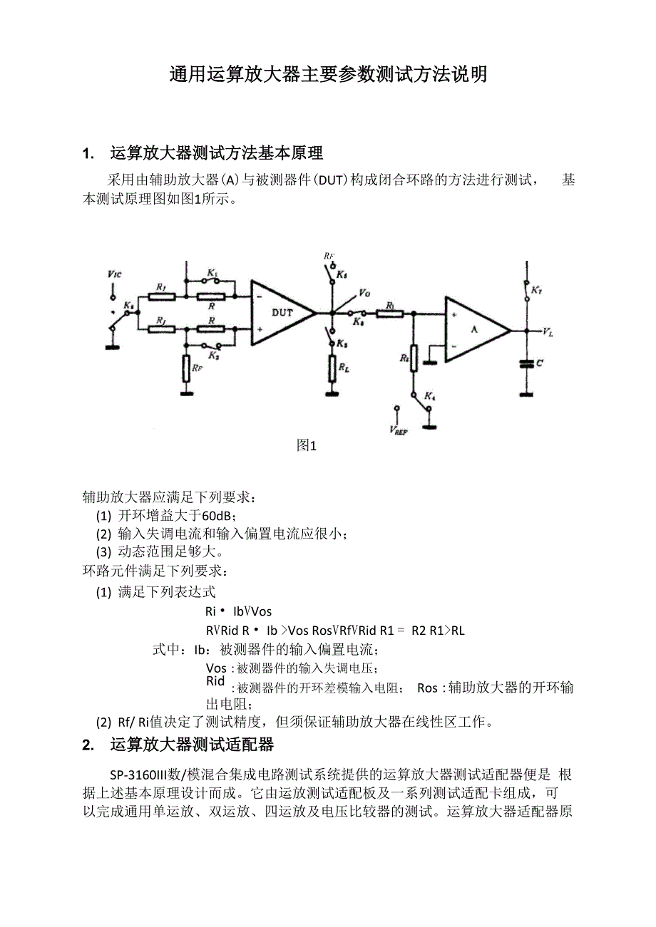 运算放大器主要参数测试方法说明1_第1页