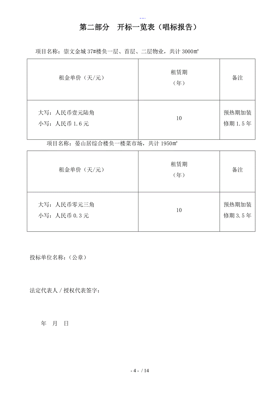 商业项目的投标书模板_第4页