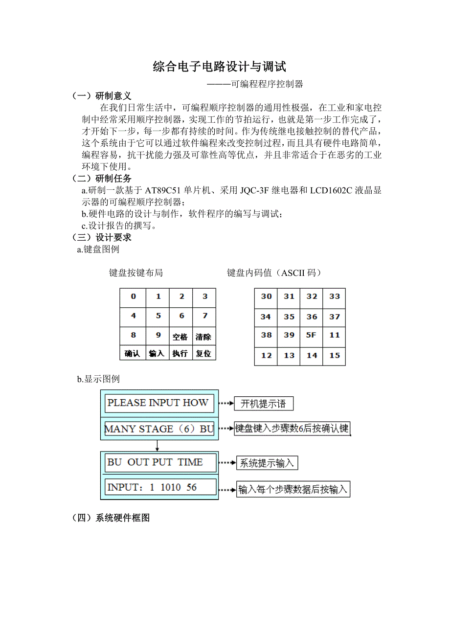 综合电子电路设计与调试实验报告可编程顺序控制器.doc_第3页