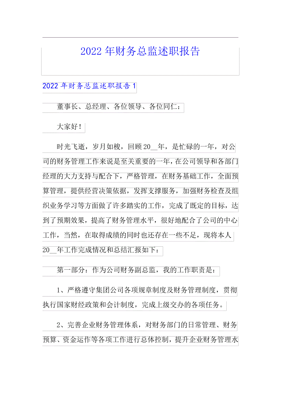 2022年财务总监述职报告_第1页