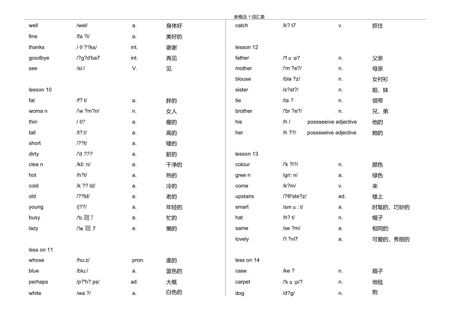 新概念1单词打印版_第4页