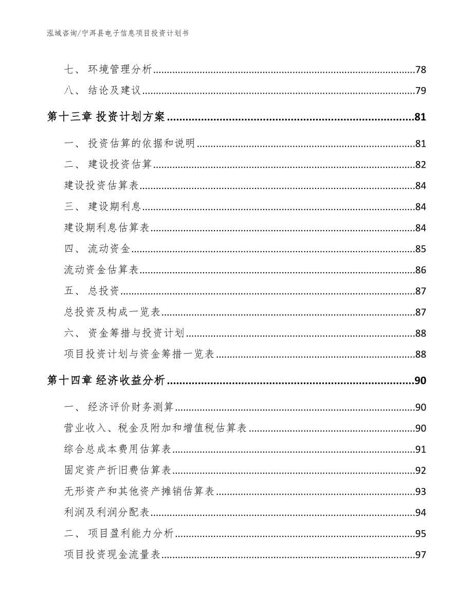 宁洱县电子信息项目投资计划书_第5页