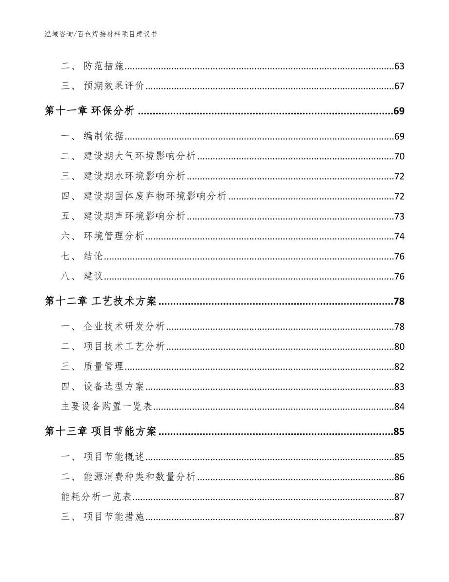 百色焊接材料项目建议书（模板范本）_第5页