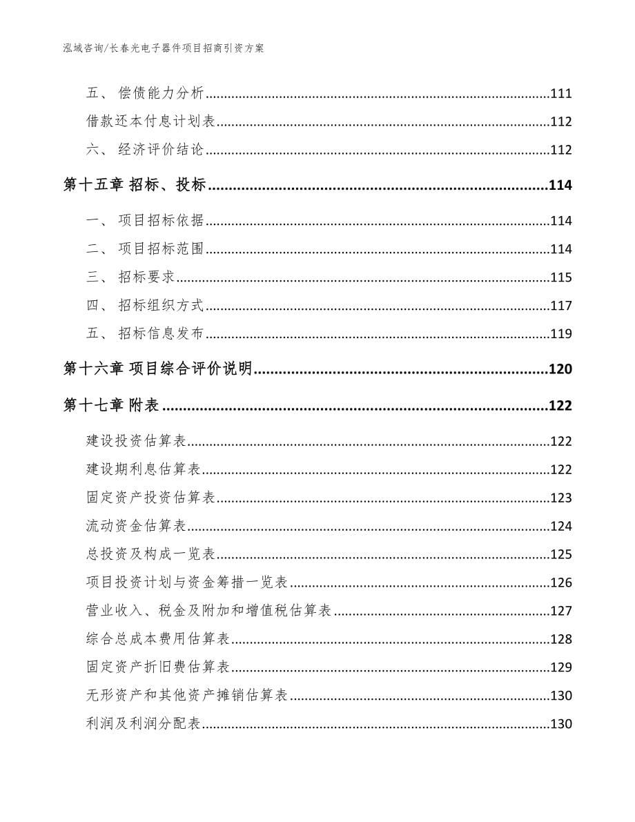 长春光电子器件项目招商引资方案【模板参考】_第5页