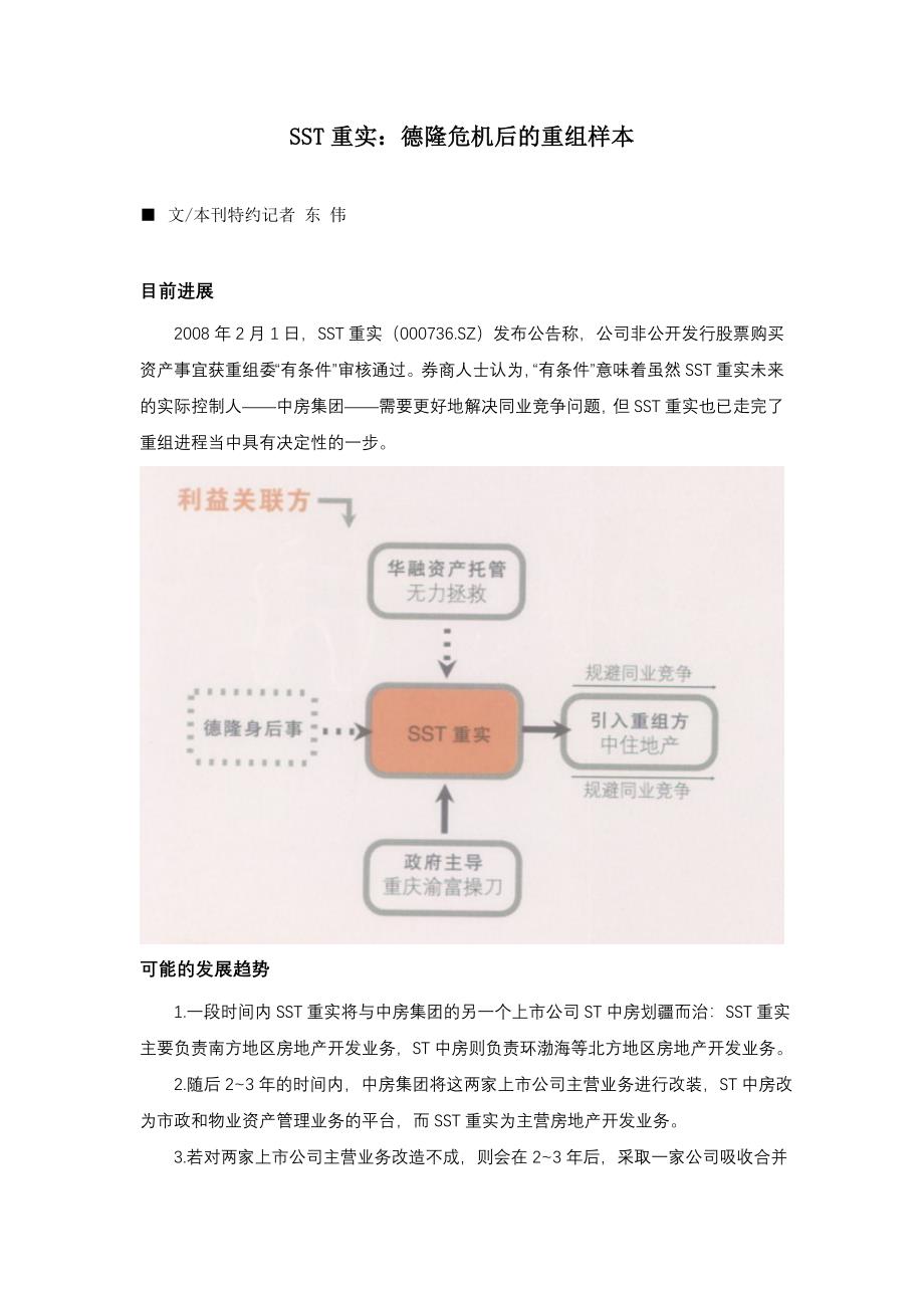 ST重实德隆危机后的重组样本.doc_第1页