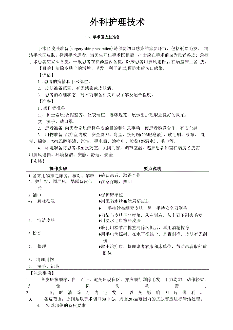 外科护理技术操作规程_第1页