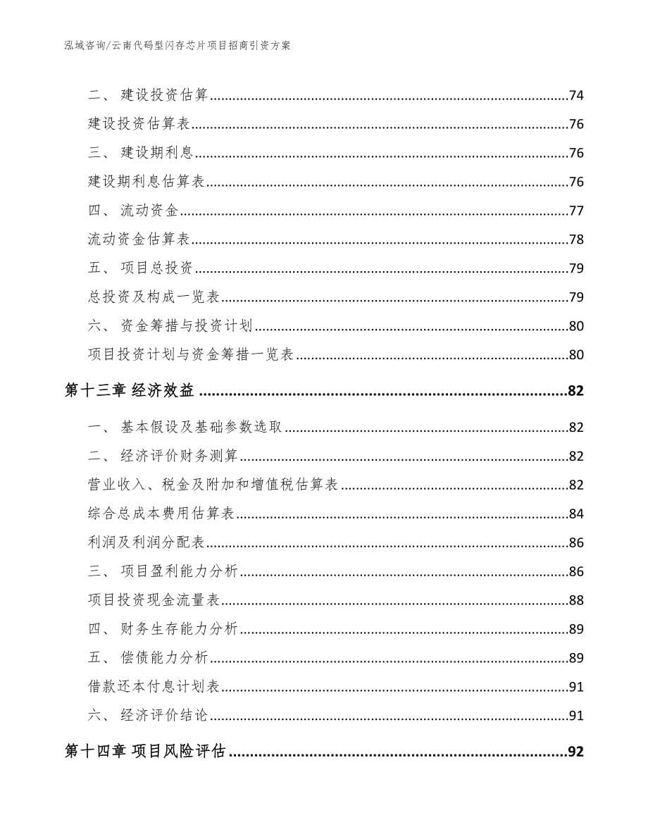 云南代码型闪存芯片项目招商引资方案_第5页