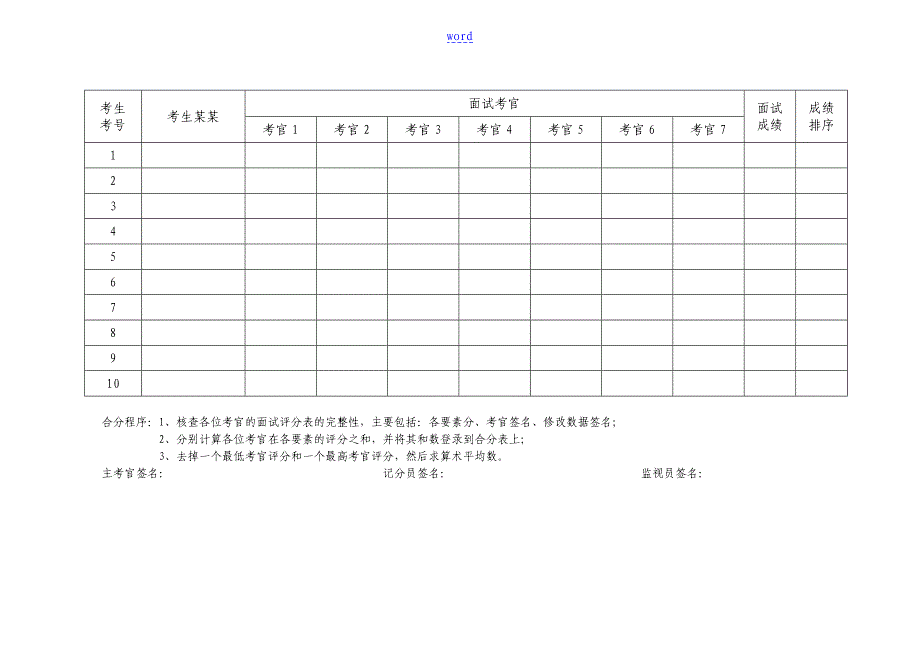 结构化面试评分表和合分表_第3页