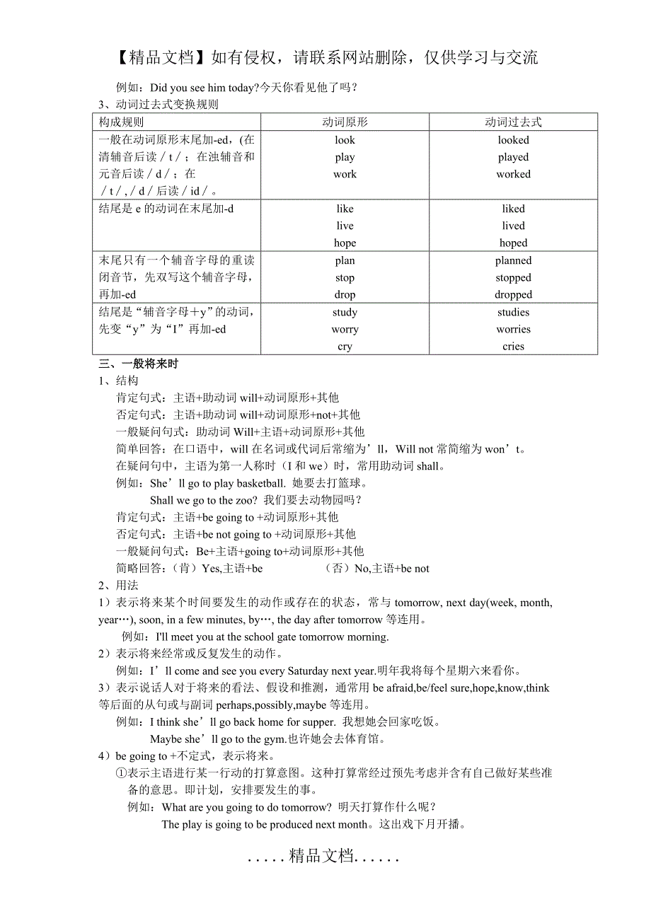 初中英语八大动词时态讲解_第4页