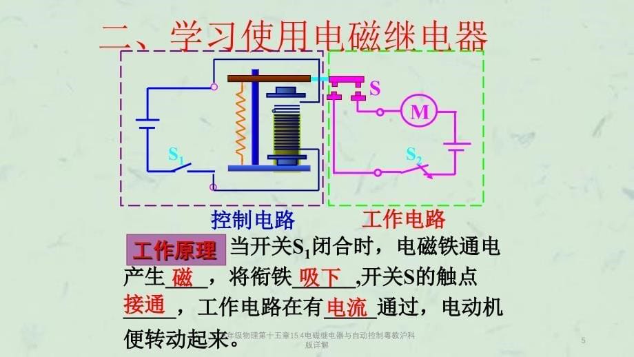 九年级物理第十五章15.4电磁继电器与自动控制粤教沪科版详解课件_第5页