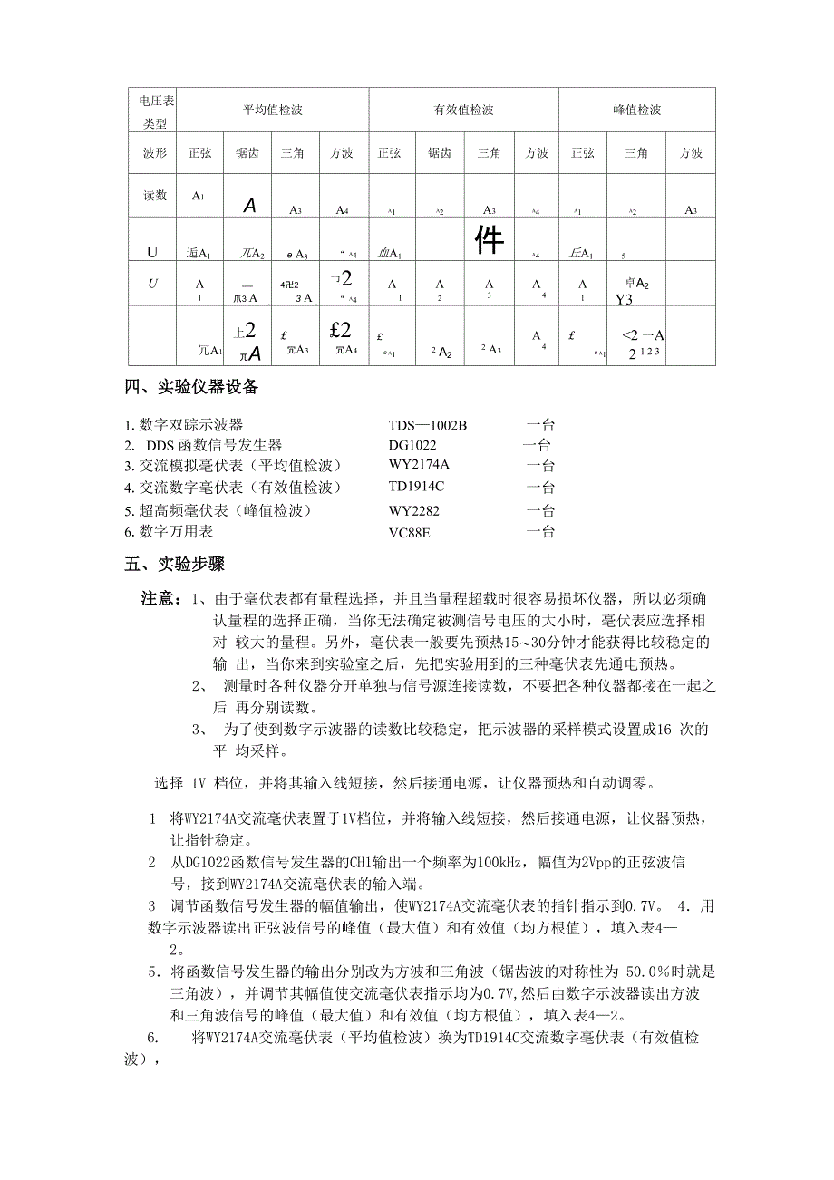 实验四 交流电压表的测量及分析_第3页