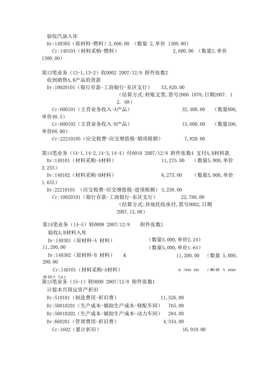 工厂记账凭证 会计分录_第4页