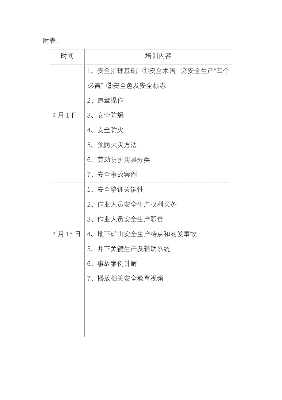 安全培训专题计划及安排表.doc_第3页