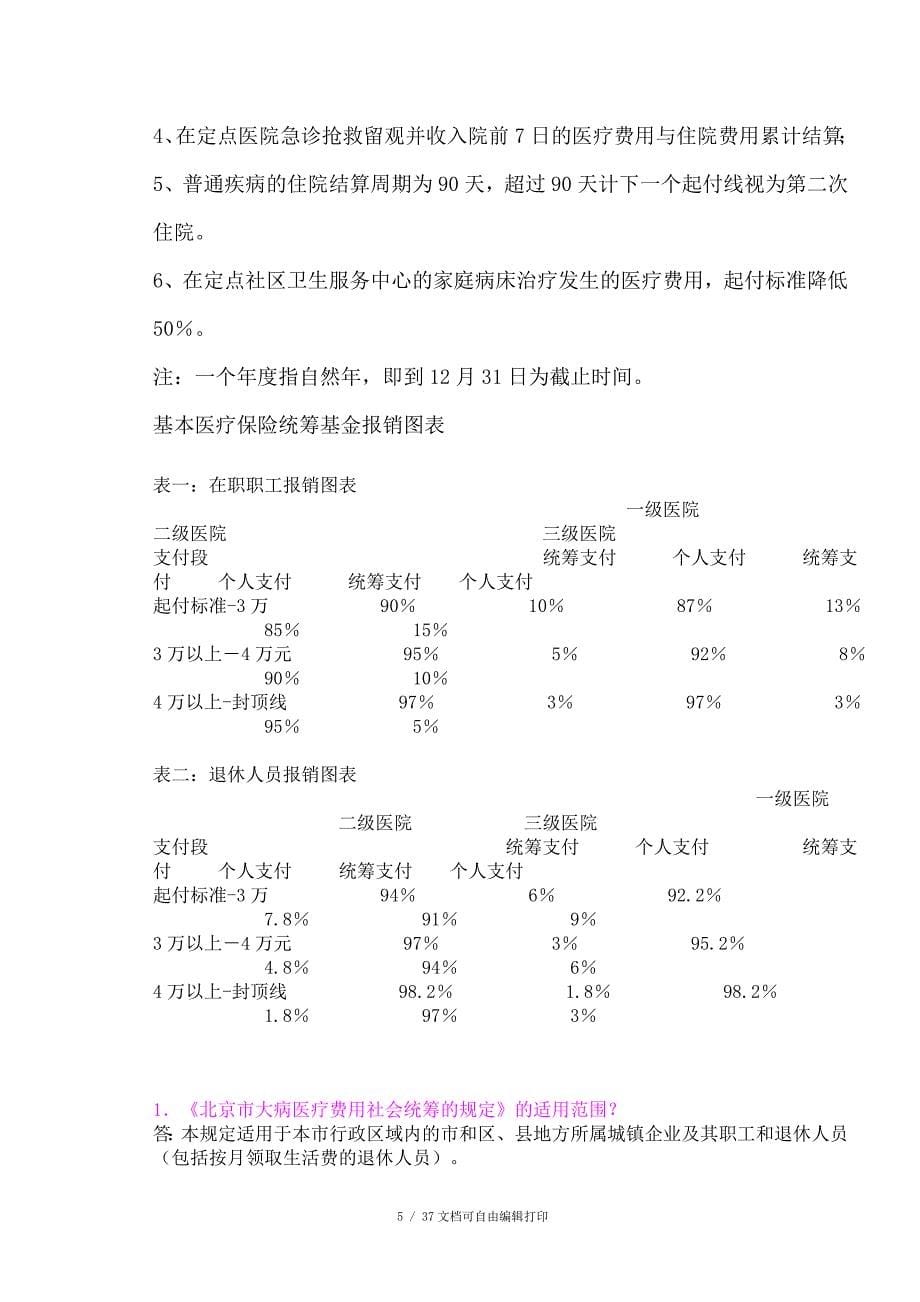 北京市基本医疗保险有关问题解答_第5页