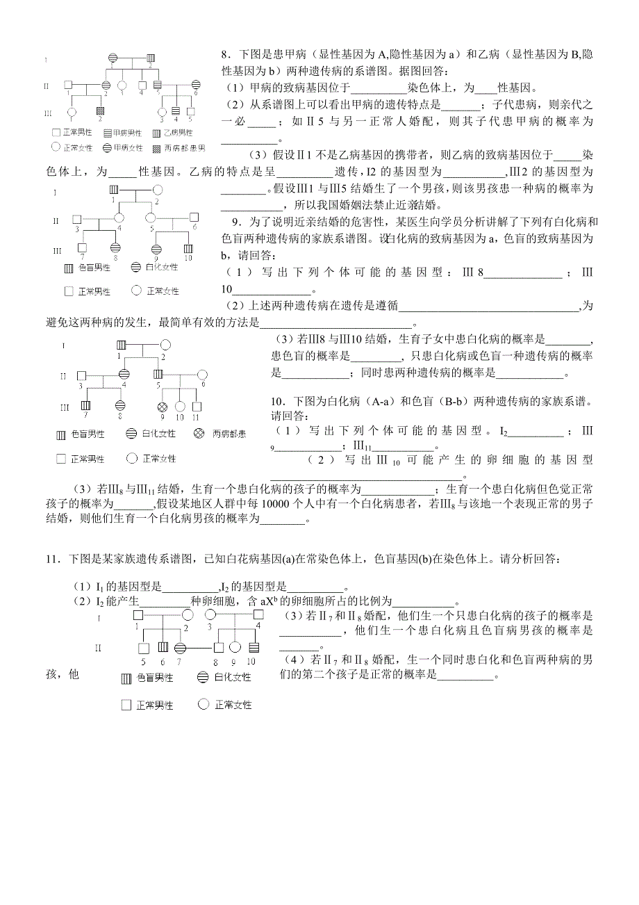 遗传系谱图的解题方法及练习_第4页