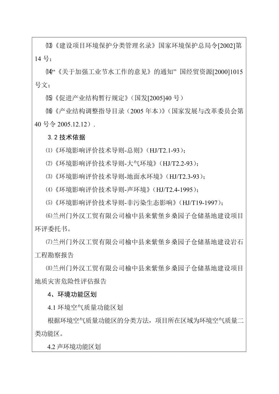 榆中仓库建设项目环境影响报告表_第5页