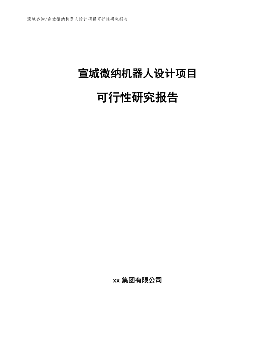 宣城微纳机器人设计项目可行性研究报告（模板）_第1页