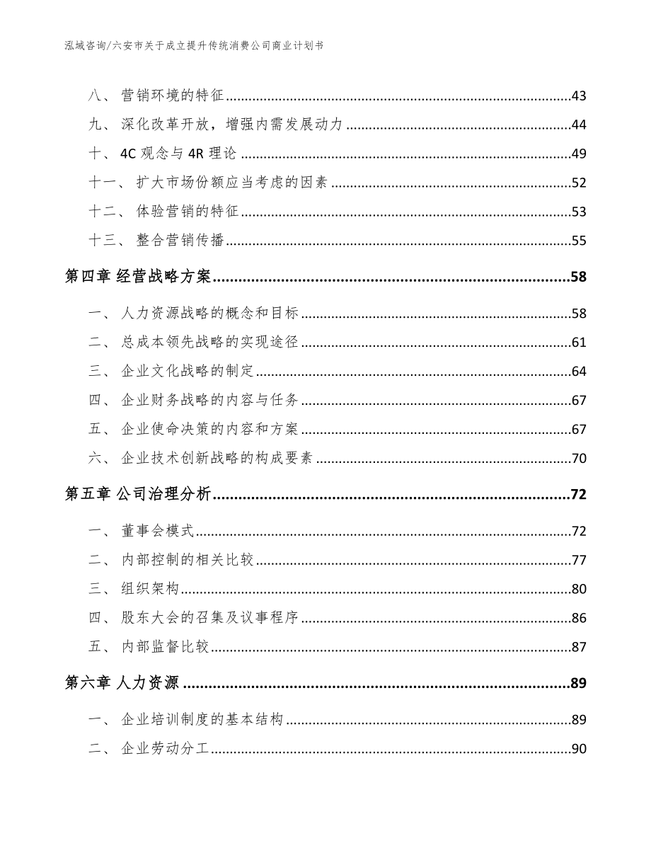 六安市关于成立提升传统消费公司商业计划书_第3页