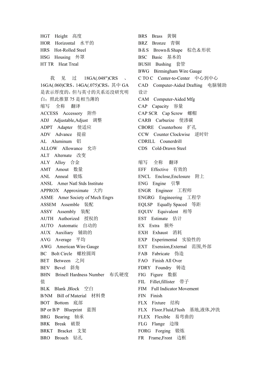 机械图纸中常用词汇英语缩写.doc_第3页