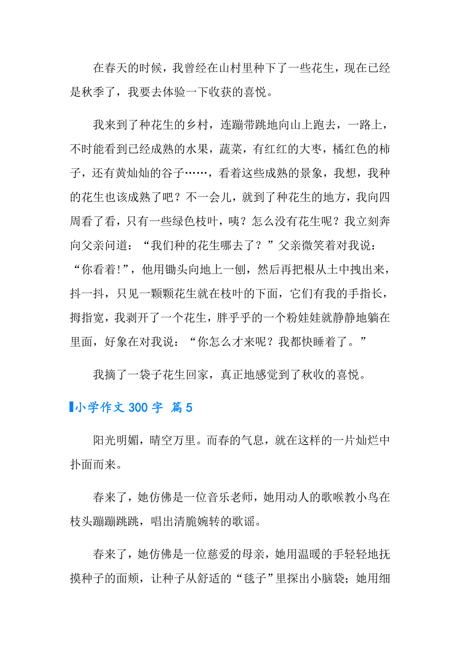 2022年小学作文300字8篇【精选汇编】_第4页