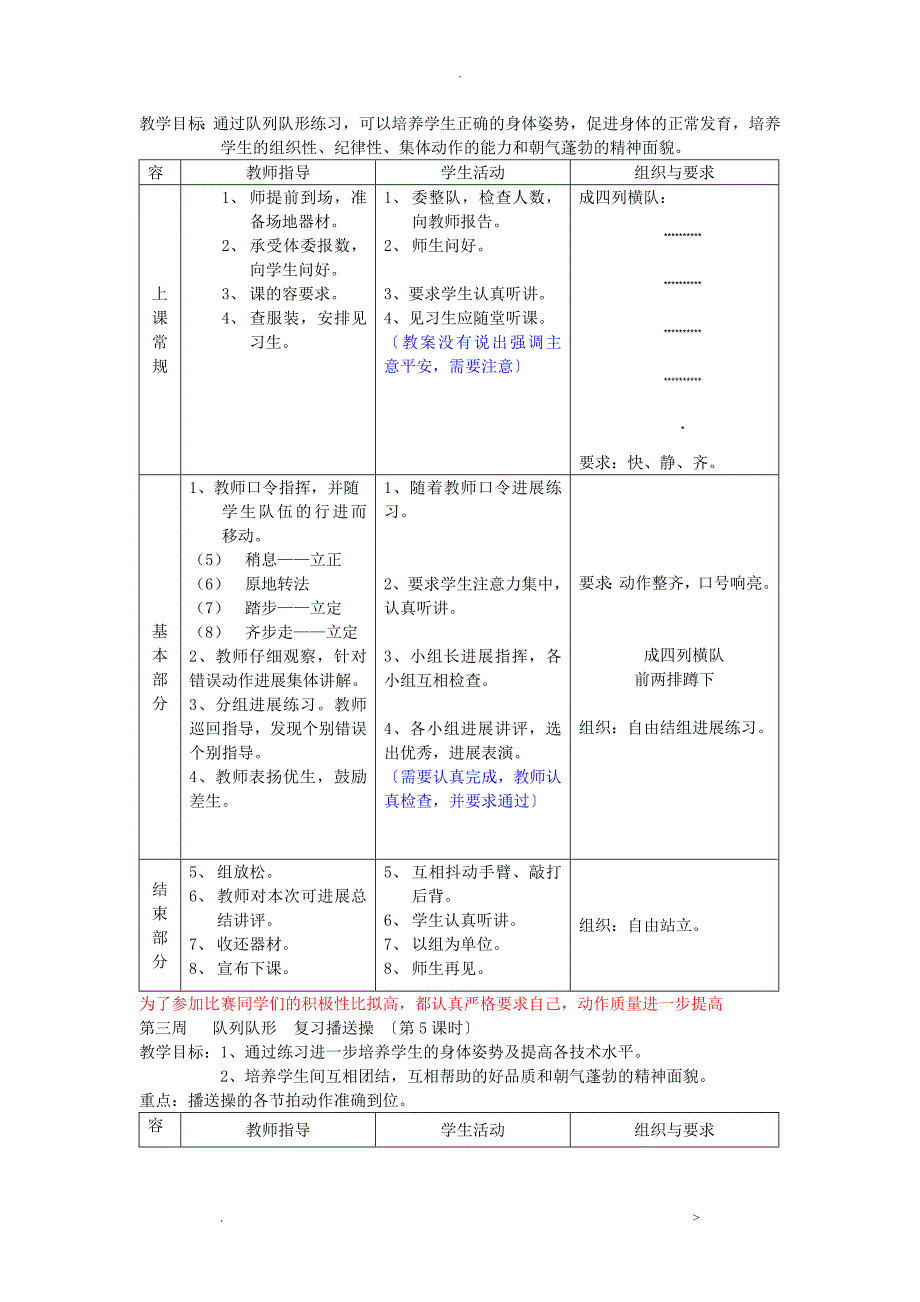 初中九年级体育课教案全集教案_第4页