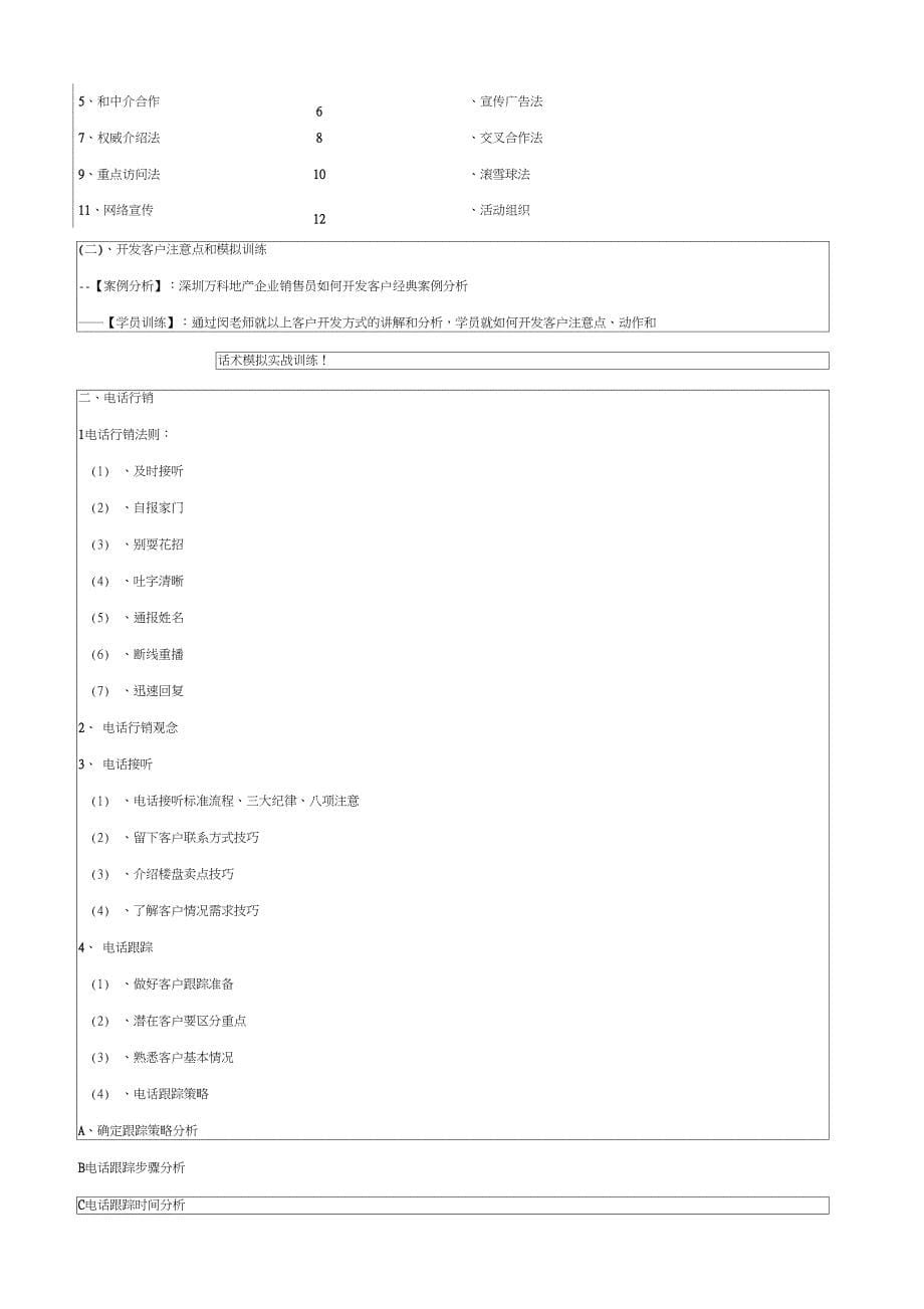 置业顾问销售技能提升训练大纲_第5页