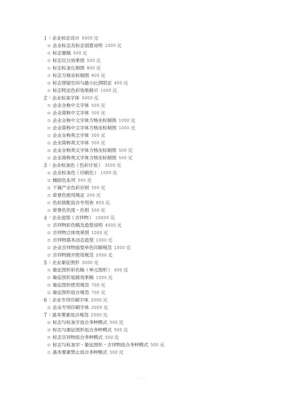 完整VI清单 含报价.doc_第1页