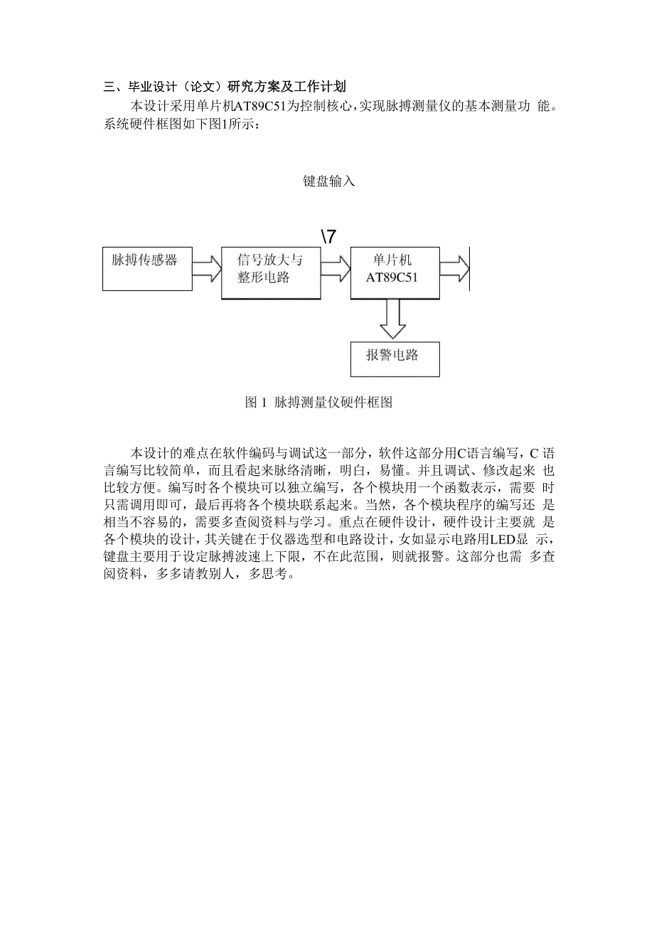 单片机的脉搏测量仪开题报告_第3页