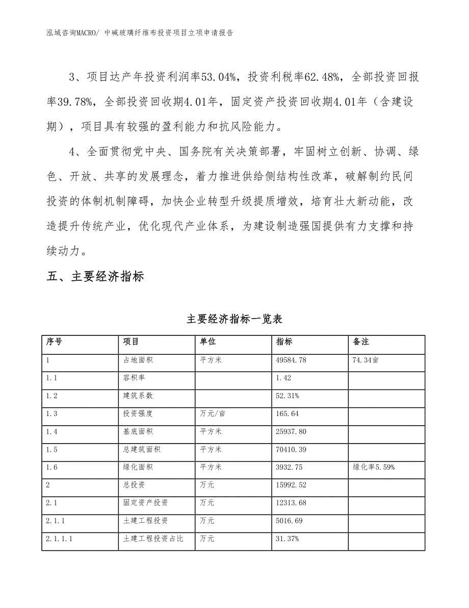 中碱玻璃纤维布投资项目立项申请报告_第5页