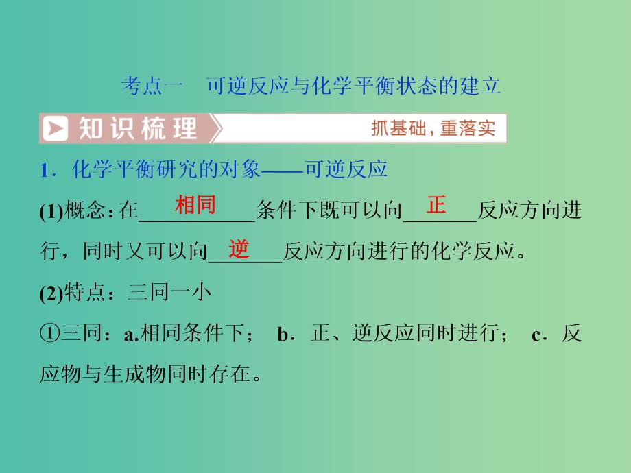 高考化学总复习第7章化学反应速率和化学平衡第2节化学平衡状态化学平衡的移动课件新人教版.ppt_第3页