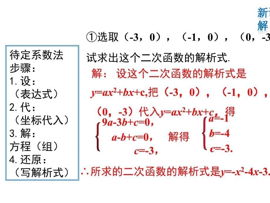 1.2.3-用待定系数法求二次函数的解析式-公开课_第5页