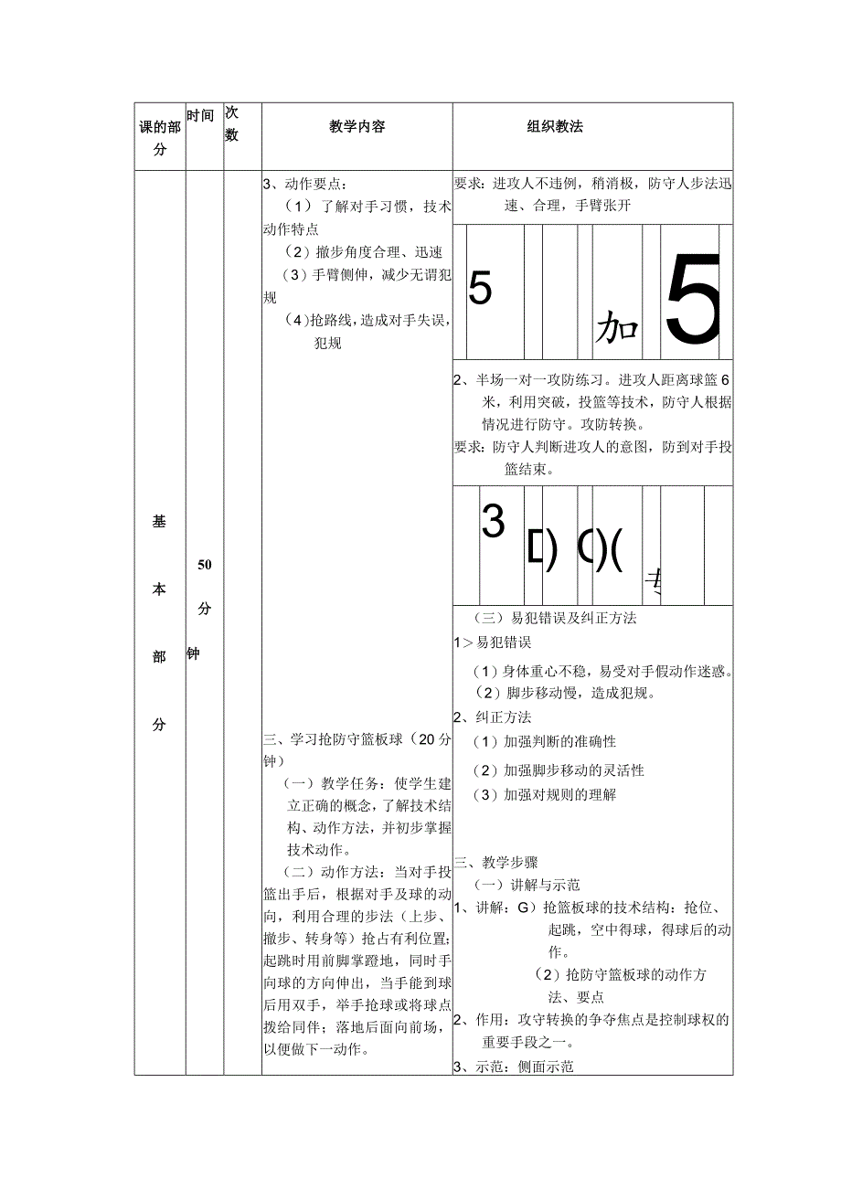 少儿篮球课次学习抢防守篮板球技术教案_第4页