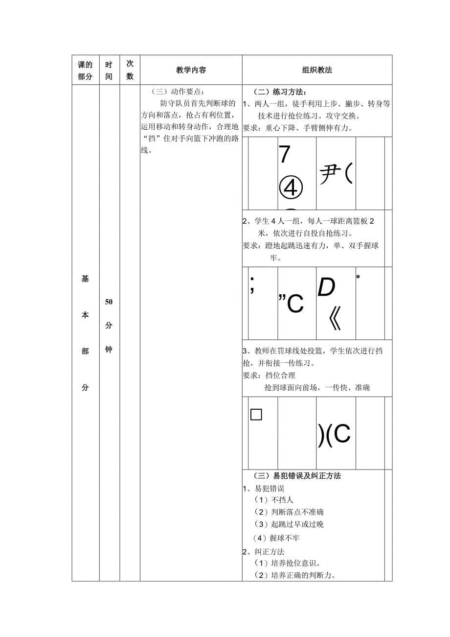 少儿篮球课次学习抢防守篮板球技术教案_第5页