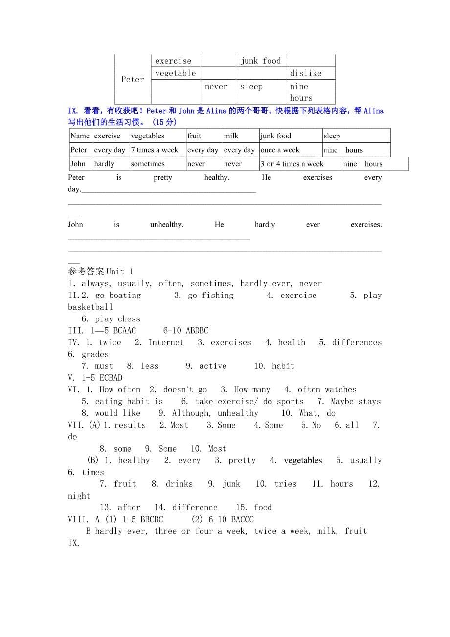 八年级上新目标英语Unit1检测_第5页